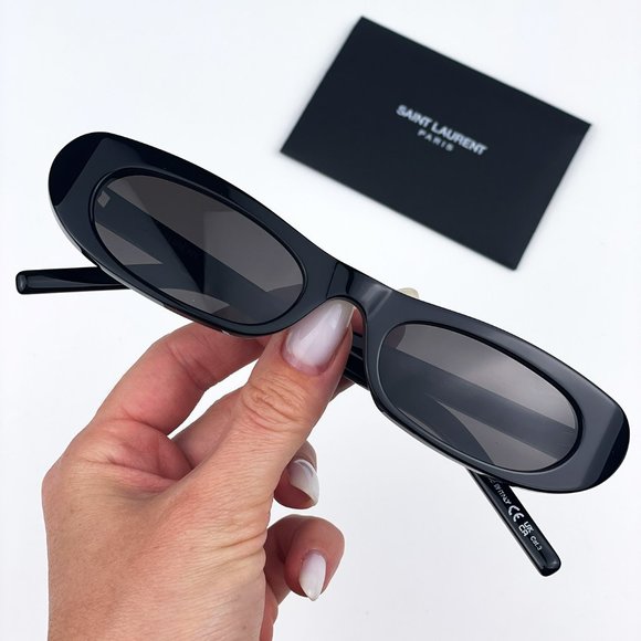 Saint Laurent SL557 SHADE 001 Sunglasses Black Grey Oval Women main image 13